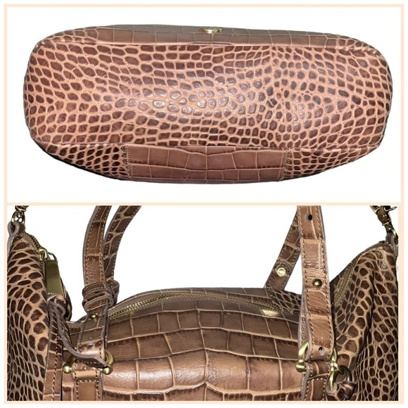 Brahmin Delaney Taupe Savannah Leather Shoulder Bag Crossbody Tote NWOT - Picture 7 of 14